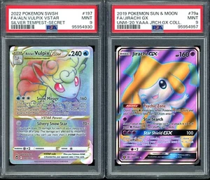 PSA 9 LOT - Alolan Vulpix Secret Rare & Jirachi Full art Promo - Both PSA 9 - Picture 1 of 2