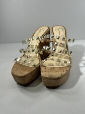 Jessica Simpsom Women shoes sandals Clear Wedge Slide Size 6 SKU 4619