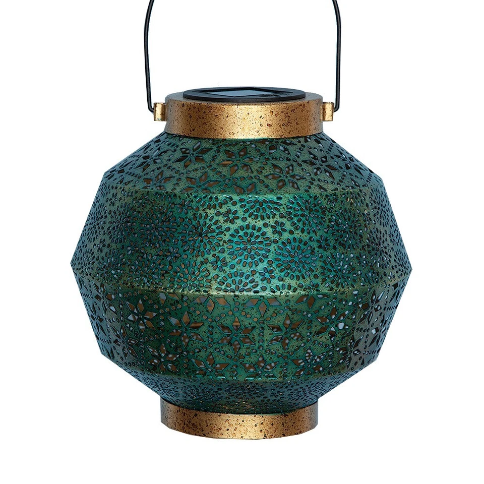 Solar Powered Pin Hole Design Reflective Decorative Garden Pathway Lantern - Image 1 of 1