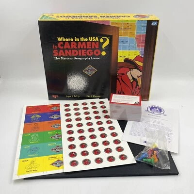Where in the USA is Carmen Sandiego? The Mystery Geography Board Game 1993 NM - Image 1 of 4