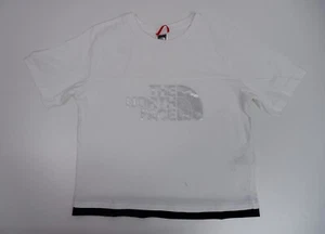 North Face Kids Girls T Shirt Top Size L Large White Short Sleeve Logo Print - Picture 1 of 7