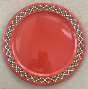 Waechtersbach ARGYLE 12.25" Round Service Platter Red Green Germany Discontinued - Picture 1 of 5