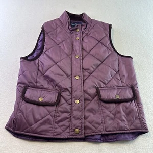 VTG Evan Picone Womens Sz PM Puffer Vest Quilted Purple - Picture 1 of 9