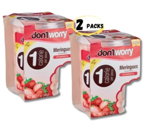 Don't Worry Meringue Cookies Keto Friendly | Strawberry | 2 PACKS - Picture 1 of 4