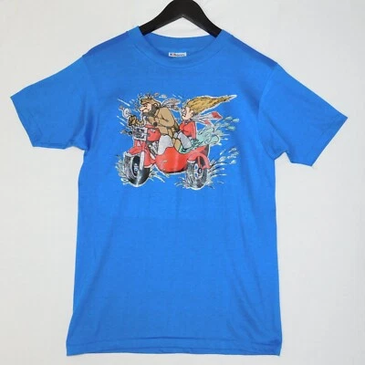 Vintage 1980s Crazy Bikers Motorcycle Riders Hanes USA Single Stitch T Shirt M - Image 1 of 4