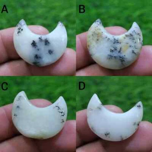 Ultimate Dendrite Opal Cabochon Moon Shape Loose Gemstone For Making Jewelry - Picture 1 of 13