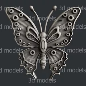 Modelli STL 3D per CNC, Artcam, Aspire, farfalla in rilievo - Foto 1 di 4
