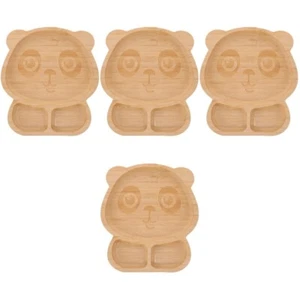  4 stücke Abendessen Lebensmittel Platte Holz Geteilt Tablett Holz Tablett - Bild 1 von 12