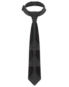 Devil Fashion Mens Dark Gothic Vampire Velvet Lace Applique Neck Tie Red Black