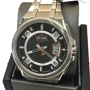 Orologio Bulova Harley Davidson Uomo Acciaio Argento 45mm Quadrante Nero 78B180 - Foto 1 di 11