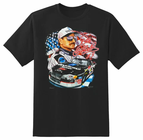 VINTAGE DALE EARNHARDT NASCAR PHOTO AND SIGNATURE T-SHIRT UNISEX SPORT TEE S-5X Cover