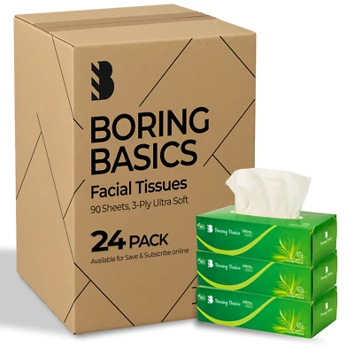 24 Boxes of 3PLY Ultra Soft Eco Friendly Facial Tissues 90 Sheets in a Box - Image 1 of 4