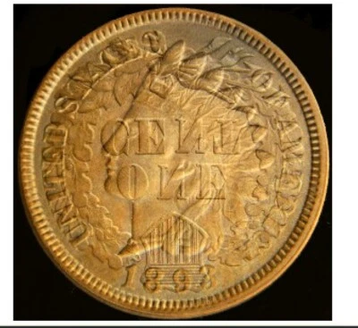 1893 Indian head cent penny  Mad Die Clash - Image 1 of 3