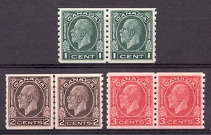 1933 Canada Sc #205-07 - KGV "Medallion" Coil Stamps - MNH - Picture 1 of 1
