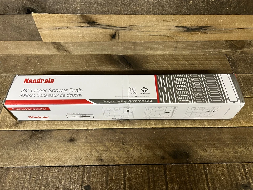 ⚡️ Drenaje de Ducha Lineal Negro Neodrain 24" con Rejilla Patrón Cuadrado NUEVO ⚡️ Foto 1 de 1
