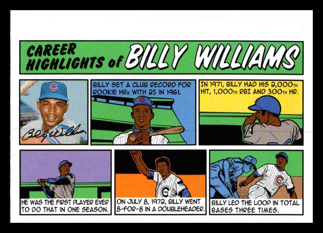 2022 Topps Heritage 1973 Comics High Numbers Billy Williams #73TC-43 Cubs