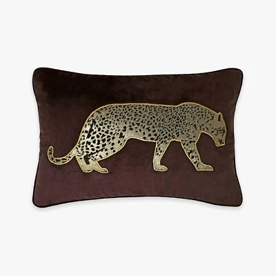Puma Decorative Velvet Throw Pillow Cushion Cover Set of 1 | Dark Brown - Image 1 of 4
