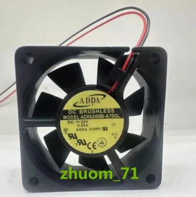1PC ADDA 6025 AD0624MB-A70GL DC24V 0.08A 60*25MM Inverter cooling fan - Image 1 of 3