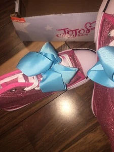 GIRLS JOJO SIWA LEGACEE SNEAKER SZ 3 HIGH-TOP Multi GLITTER SPARKLE W/ BOW NIB - Picture 1 of 4