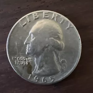 1965 Washington Quarter No Mint Mark Rim Letter Filled A Errors US Coin - Picture 1 of 3