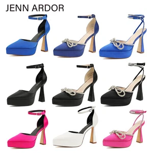 JENN ARDOR Women's Sexy Stilettos High Heel Platform Sandals Ankle Strap Shoes - Picture 1 of 14