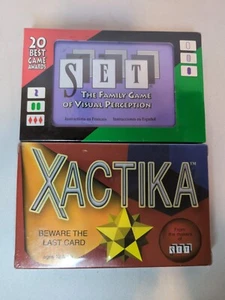 Lot Of 2 SET & XACTICA Card Game Sealed Visual Perception Patterns Enterprise - Picture 1 of 13