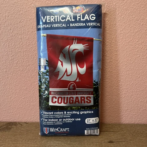 Washington State University horizontal Flag NCAA WSU Cougars  24x37" Cover