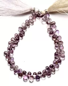 Piedras preciosas de amatista natural tamaño 6x4 mm cuentas de lágrima lisas hilo de 8" - Imagen 1 de 6
