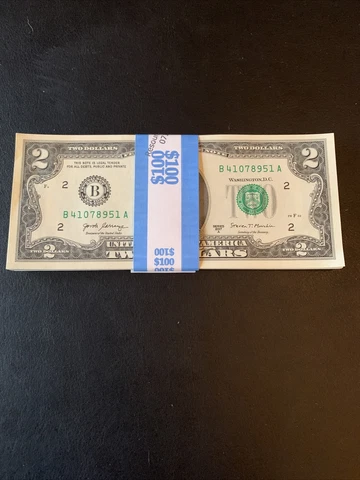 50 ($2) TWO DOLLAR BILLS UNCIRCULATED SEQUENCIAL -$100  (BUY MORE & SAVE MORE) Cover