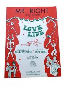 LOVE LIFE Musical Sheet Music "Mr. Right" Alan Jay Lerner Kurt Weill, Elia Kazan - Picture 1 of 1