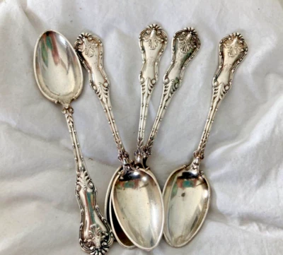 Lote de 5 cucharaditas antiguas de 5 3/4" Sterling RWS (Mount Vernon) JOSEPHINE 1899 Foto 1 de 4