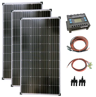 Komplettset 3x130 Watt Solarmodul Laderegler Photovoltaik Inselanlage - Bild 1 von 4