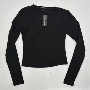 PrettyLittleThing Womens Soft Touch Longline Long-Sleeve Top, Black, 6 US - Picture 1 of 5