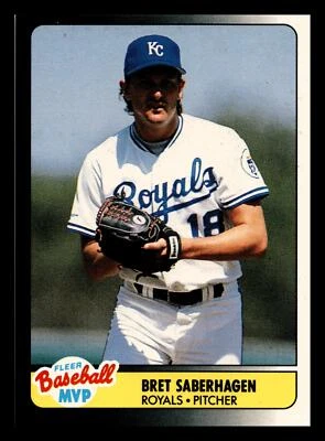 1990 Fleer Baseball MVPs Bret Saberhagen #32 Kansas City Royals Near Mint NM - Image 1 of 2