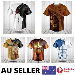 Jesus Shirt Baseball Christian God Holy Spirit Streetwear Harajuku - AU Stock - Bild 1 von 32