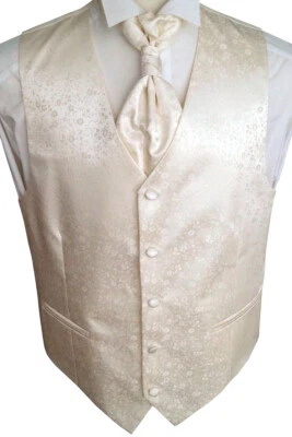 Hochzeitsweste mit Plastron, Einstecktuch, Krawatte 4-tlg. Nr. 28.1, Gr. 44 -114 - Image 1 of 4