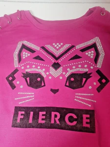 Girls long sleeve sweatshirt size 8 pink with beautiful glitter logo Justice - Picture 1 of 9
