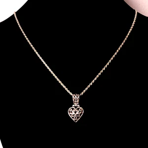 DNT Italian 20" 2mm Silver Rope Necklace & Sterling Silver SX Heart Pendant - Picture 1 of 8