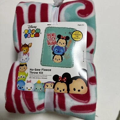 Disney Friends Palo Atado a Mano Sin Coser Dos Caras Vellón Manta Kit 48 X 60 Foto 1 de 4