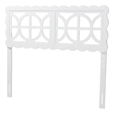 Baxton Studio Nansen Wood Headboard with Scalloped Frame Full White - Image 1 of 4