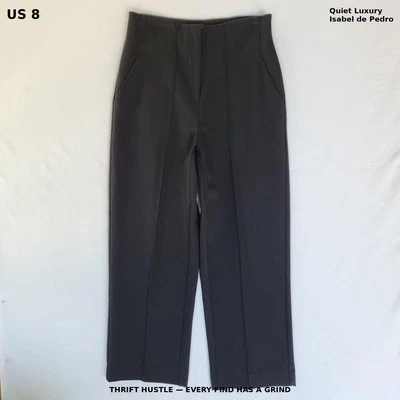 Pantalón Isabel de Pedro US 8 IT 44 Negro Tobillo Recortado Pierna Recta España Minimalista Foto 1 de 4