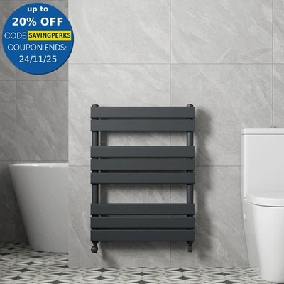 DuraTherm Flat Panel Heated Towel Rail Anthracite - 800 x 600mm