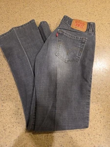 Jeans Levi's 518 taglia 3 Jr S nero denim super basso elasticizzato bootcut lavaggio scuro  - Foto 1 di 4