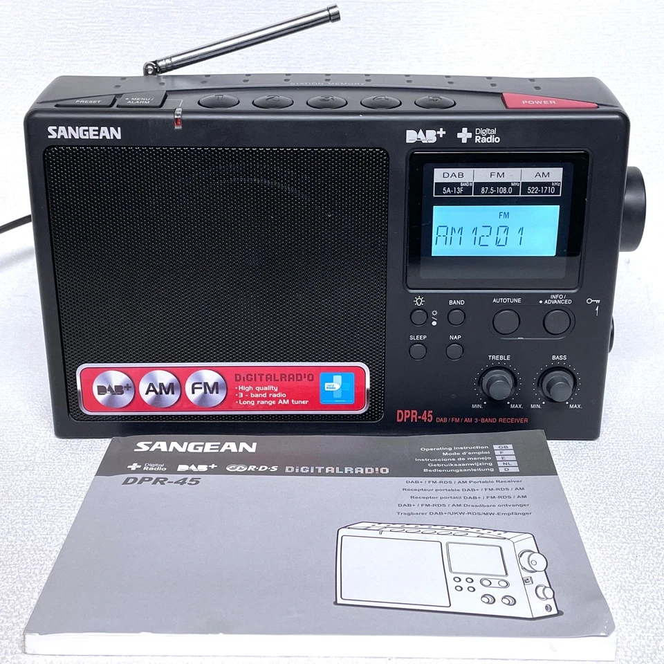 Sangean DPR45 DAB+/AM/FM 3-Band Digital Radio Receiver with Instruction Manual - Image 1 of 4
