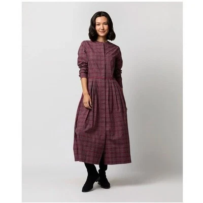 Ann Mashburn Sz M Red Royal Stewart Tartan Poplin Felicity Shirtwaist Dress NWT - Image 1 of 4