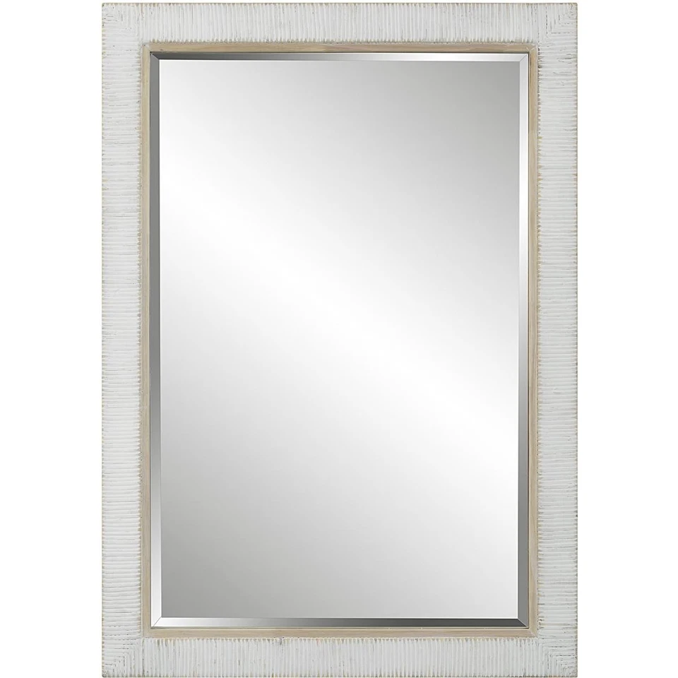 Uttermost 09829 Cape 41 inch Whitewashed Rattan and Solid Oak Mirror