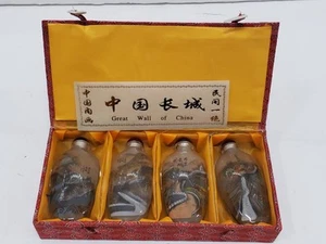 4pc Chinese painted "Great Wall Of China" Glass snuff bottle #49 - Picture 1 of 11