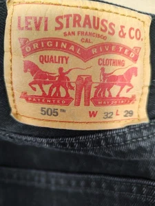 Levi Strauss & Co. Men's Black Jeans 505 Original Fit Straight Leg 32X29 - Picture 1 of 6