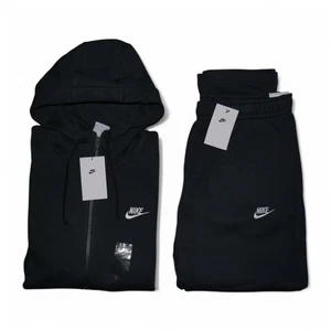Nike Club Fleece 2-teiliger Jogginganzug Herren Gr. XL schwarz Hoodie Jogginghose Trainingsanzug Neu mit Etikett - Bild 1 von 14