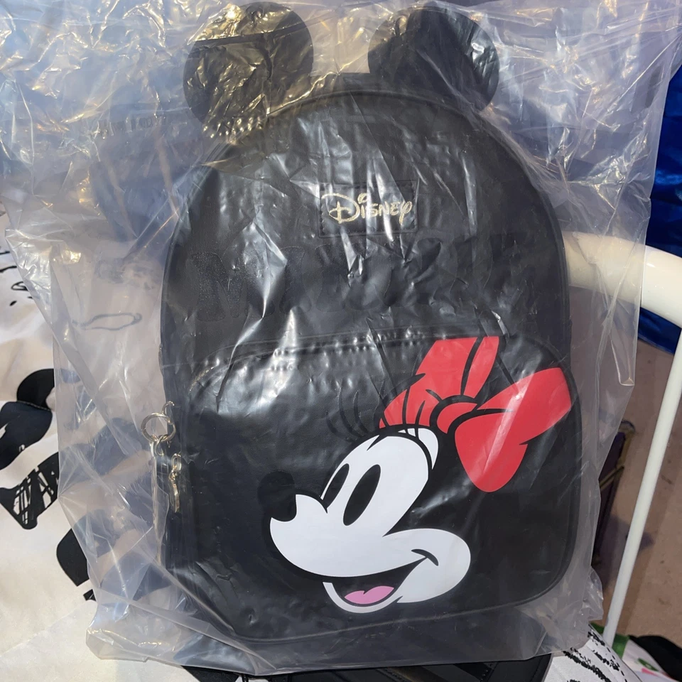 Disney Minnie Mouse Mini Backpack – Black with Ears – NWT - Image 1 of 4